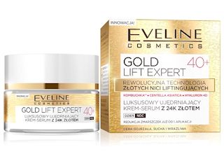 Luksusowy ujędrniający krem-serum Gold Lift Expert z 24k złotem 40+ dzień/noc Eveline Cosmetics.