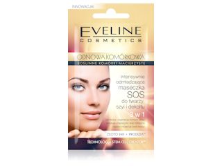Intensywnie odmładzająca maseczka do twarzy, szyi i dekoltu 3 w 1 Eveline Cosmetics.