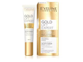LUKSUSOWY ZŁOTY KREM POD OCZY I NA POWIEKI GOLD LIFT EXPERT SPF 8 Eveline Cosmetics.