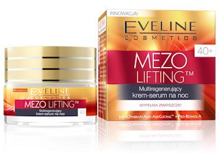 Multiregenerujący krem-serum na noc 40+ z serii MEZOLifting Eveline Cosmetics.